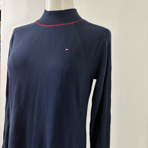 Tommy Hilfiger Women's Mock Turtle Neck Dress Dark Blue Navy Size XS Ultra Soft - Picture 2 of 9